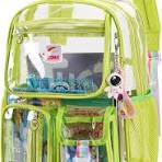 Clear Backpack Heavy Duty,Transparent Backpacks for School,Girls bookbag  Stadium Approved,With Keychain(Green)