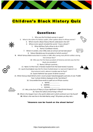 Many were content with the life they lived and items they had, while others were attempting to construct boats to. Black History Month Quiz For Kids Ks2 Ks3 Gcse Teaching Resources