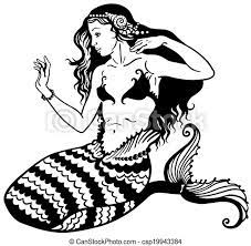 Maybe you would like to learn more about one of these? Mermaid Black White Mermaid Mythological Young Woman With Fish Tail Black And White Image Canstock