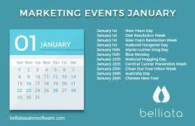 Happy New Year Make Sure You Get 2017 Off To A Good Start This January With These Great National Days And Use Them Salon Marketing Salon Promotions Marketing