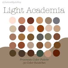 Light Academia Procreate Color Palette 30 Swatches Instant Etsy Dark Color Palette Aesthetic Light Color Palette