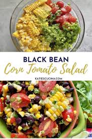 Black Bean Corn Tomato Salad Cilantro Black Bean Corn Tomato Salad Recipe In 2020 Mexican Side Dishes Fair Food Recipes Mexican Food Recipes