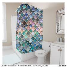 Let S Be Mermaids Mermaid Glitter Mermaid Scales Shower Curtain Zazzle Com Patterned Shower Curtain Floral Shower Curtains Mermaid Home Decor