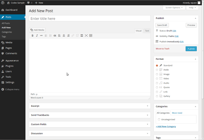 Editing a post in the native Classic environment, AI generated