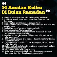 14 Amalan Yang Keliru Di Bulan Ramadan Ramadhan Ramadan