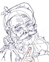Draw a row of letters u inside the edge (between the square and the end of the paper) pointing to the paint with colors and ready! How To Draw A Realistic Santa Santa Claus Step By Step Drawing Guide By Catlucker Dragoart Com