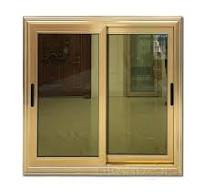 Gold Frame Aluminum Window Sliding Screen Coated Glazed ...