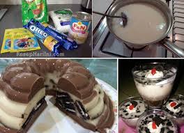 Siapkan panci kemudian masukkan agar agar, susu kental manis, gula pasir, creamer dan air. Cara Membuat Puding Milo Oreo Enak Praktis Resep Hari Ini