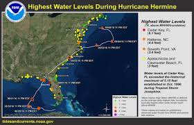 highest water levels during hurricane hermine