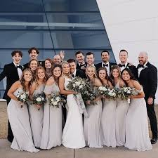 Birdy Grey Taupe Bridesmaid Dresses Light Gray Bridesmaid Dresses Real Weddings Birdy Grey In 2020 Light Gray Wedding Light Grey Bridesmaid Dresses Wedding Bridesmaid Dresses