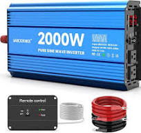 2000 Watt Pure Sine Wave Power Inverter, 12V DC to 110 Vdc to 120 Vdc, for  Home, RV and Off-Grid Solar Systems, with 2 AC Outlets and USB Port, LCD ...