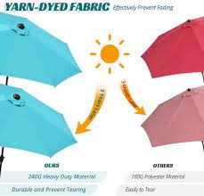 Normally, market or patio umbrellas are finished to prevent water leakage. Buy Quictent 9ft 3 Years Non Fading Patio Umbrella 32 Led Lights Outdoor Garden Table Canopy Market Umbrella Pool Backyard With Ventilation Top 8 Ribs 240g Yarn Dyed Fabric With Push Button Tilt Online
