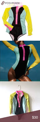 Quick view core performance fit long sleeve rashguard. Neon Long Sleeve H M Swimsuit Rash Guard One Piece Swimsuits Sleeves Long Sleeve