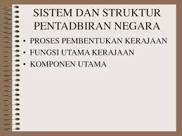 Pembahagian kuasa pemerintahan di antara badan perundangan, badan eksekutif dan badan kehakiman. Sistem Dan Struktur Pentadbiran Negara Ppt Download