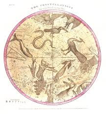 Antique Map Showing Star Charts