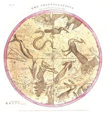 antique map showing star charts