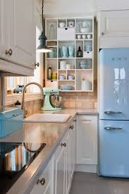 stylish retro kitchen decor with blue