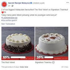 Always missing out lunch time cause wfh is too much for you? Secret Recipe Turns Sweet Tweet Into Full Blown Campaign To Crown Malaysians Favourite Cake