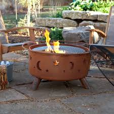 With the fire pit protected, you think of further this fire pit cover measures at 28 by 28 by 25 inches. Patina Evening Sky 31 Diam Fire Pit With Grill And Free Cover Hayneedle
