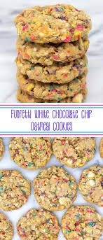 Funfetti White Chocolate Chip Oatmeal Cookies Recipe Oatmeal Chocolate Chip Cookies Homemade Oatmeal Best Oatmeal Cookies