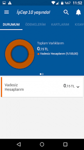 Varlıklarım, hesaplar, kartlar, yaklaşan talimatlar gibi bir çok bilgiye/temel ürünlere/işlemlere kolayca erişim sağlayabilirsiniz Uygulama Incelemesi Degerlendirmesi Iscep Android