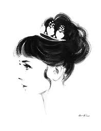 Black And White Profile Pictures Drawing Audrey Hepburn Profile Black And White Ink Watercolor Print Etsy Audrey Hepburn Art Audrey Hepburn Wall Art Audrey Hepburn