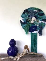 Blue Ocean Crochet Reef Wall Hanging Textile Wall Art Crochet Wall Hangings Abstract Embroidery