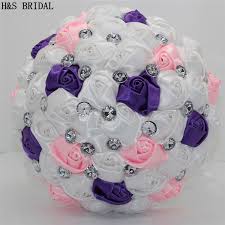 Every detail from gabriella and eric's pink and purple wedding is sure to sweep you off your feet. H S Bridal White And Purple Pink Colors Wedding Flowers Bridal Bouquets Artificial Wedding Bouquets Rose Buque De Noiva 2020 Wedding Bouquets Aliexpress