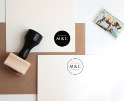 Custom Wedding Rubber Stamp Initials Or Monogram Wood Mounted Personalized Minimalist Modern Design Wedding Stamp Wedding Rubber Stamps Custom Rubber Stamps