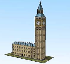 Simple Big Ben Clock Tower Free Building Paper Model Download Paper Models Big Ben Big Ben Clock