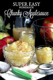 Super Easy Homemade Chunky Applesauce Lightly Sweetened And With A Hint Of Cinnamon And Cl Homemade Applesauce Apple Sauce Recipes Homemade Thanksgiving Sides