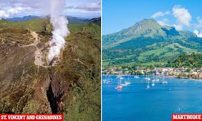 Residents of the eastern caribbean island chain of st. Two Dormant Volcanoes On Martinique And St Vincent And The Grenadines Begin To Rumble And Smoke Daily Mail Online