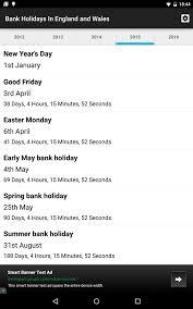 Christmas day (substitute day) if a bank holiday is on a weekend, a 'substitute' weekday becomes a bank holiday. Bank Holidays In England For Android Apk Download