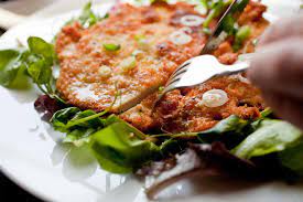 Crisp Chicken Schnitzel With Lemony Herb Salad Recipe Chicken Schnitzel Recipes Herb Salad