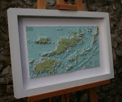Framed Nautical Chart Art Of Bvi Tortola Framed 3d