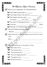 There are 12 designs in all, across all of the printables in the nightmare before christmas set with the following characters. The Nightmare Before Christmas Esl Worksheet By Amirose