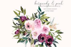 Recently added 40+ watercolor flowers png images of various designs. Watercolor Burgundy And Pink Flower Clipart 260410 Illustrations Design Bundles Flower Clipart Illustration Design Creative Art