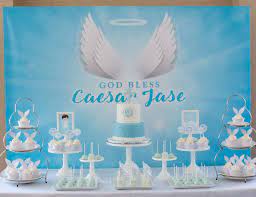 So lick your lips and jump on in and be sure to check out the tasty details, scattered within: Angel Heaven Baptism Angel Heaven Themed Baptism Catch My Party