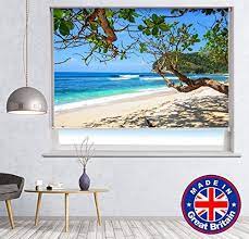 Shibumi shade works with the slightest ocean breeze to cast ample shade. Summer Beach Scene Tropical View Printed Picture Blackout Photo Roller Blind Custom Made Window Blind Amazon Co Uk Home Kitchen