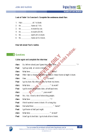 Jobs And Routines Esl Efl Lesson Plan And Worksheet Efl Lessons Worksheets How To Plan