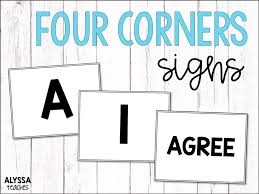 Here's how to play four corners: Playing Four Corners In The Classroom Alyssa Teaches
