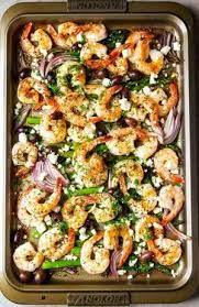 24 Satisfying Sheet Pan Meals For Breakfast Lunch And Dinner Mediterranean Shrimp Recipe Mediterranean Diet Recipes Dinners Easy Sheet Pan Recipes