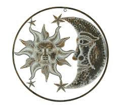 Sun and moon coming together to form an eclipse. Distressed Metal Art Celestial Sun And Moon Indoor Outdoor Wall Sculpture Ebay