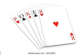 A prototype and a final product. Five Playing Cards Making Poker Word Stock Illustration 69415045