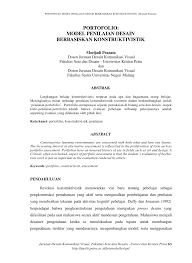 Teori portofolio & analisis investasi 1. Pdf Portofolio Model Penilaian Desain Berbasiskan Konstruktivistik