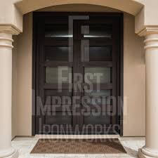 Choose from smooth steel, textured steel or fiberglass entry doors. Contemporary Custom Iron Entry Doors First Impression Ironworks