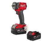 M18 FUEL 18V Li-Ion Brushless 1 2 in Compact Impact Wrench w Friction Ring     2855-22R Milwaukee Tool