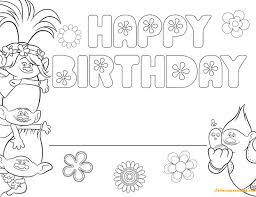 The coloring page is free for all. Free Trolls Happy Birthday Coloring Pages Cartoons Coloring Pages Coloring Pages For Kids And Adults
