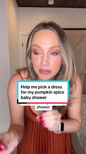 Help me pick a dress for my pumpkin spice baby shower! #pregnanttiktok  #babyshower #babybump #maternityfashion #dresshaul #pumpkinspice