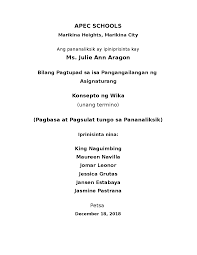 Kasaysayan Ng Wikang Pambansa Sa Panahon Ng Rebolusyong Pilipino Docsity